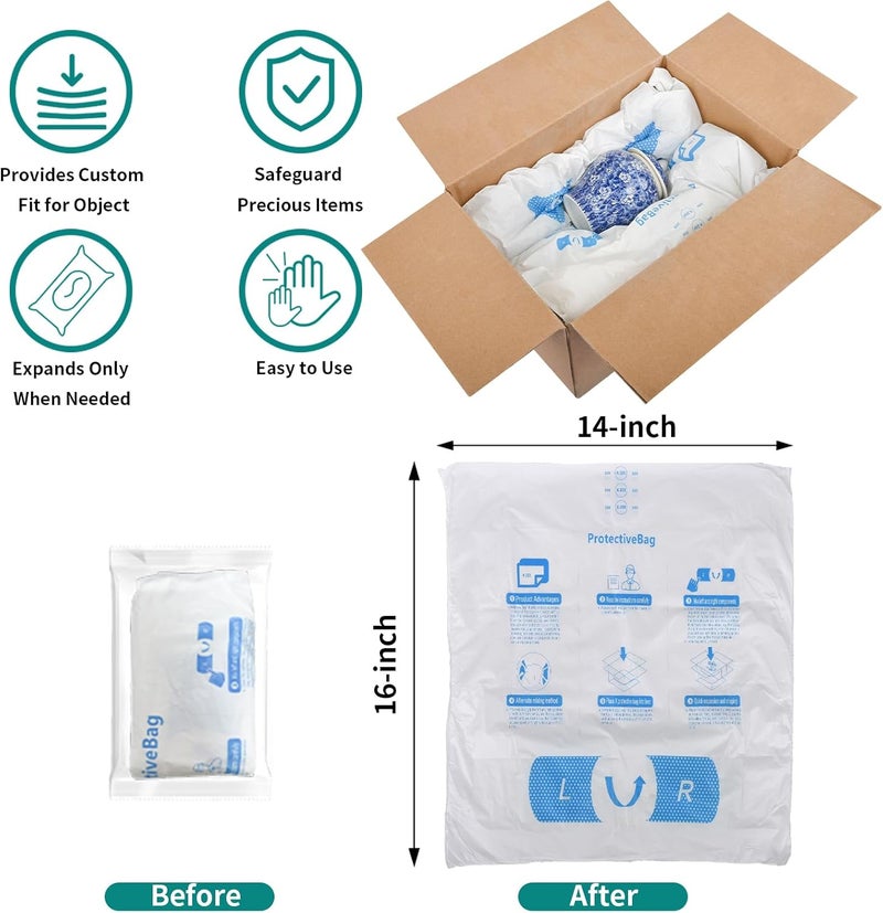 Umail 8 Pcs 14”x16” Expanding Foam Packaging for PC & Irregular-Shaped Items - Shockproof Expandable Packing Foam, Protective Computer Shipping Material for Electronics & Fragile Devices - Image 5